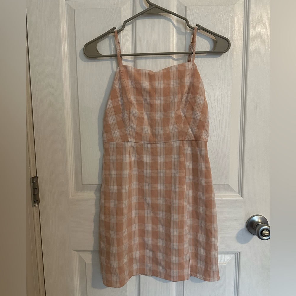Plaid Pink Sleeveless Dress